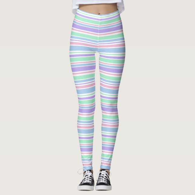 Pastell Stripes Leggings (Vorderseite)