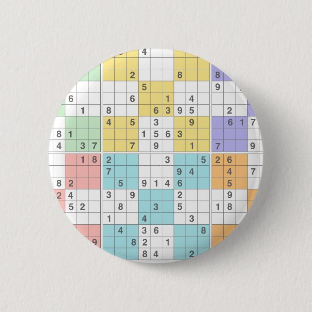 Pastell-Sudoku Button (Vorderseite)