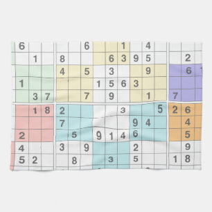 Pastell-Sudoku Küchentuch