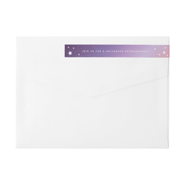 Pastell Sunset+White Stars Wraparound-Adressetiket (Rückseite)