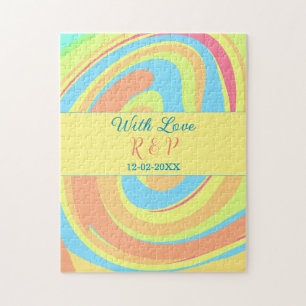 PASTELL-SWIRL RETRO NAME BUCHSTABE DATUM MODERN BO