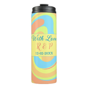 PASTELL-SWIRL RETRO NAME BUCHSTABE DATUM MODERN BO THERMOSBECHER