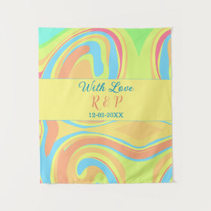 PASTELL-SWIRL RETRO NAME BUCHSTABE DATUM MODERN BO WANDTEPPICH