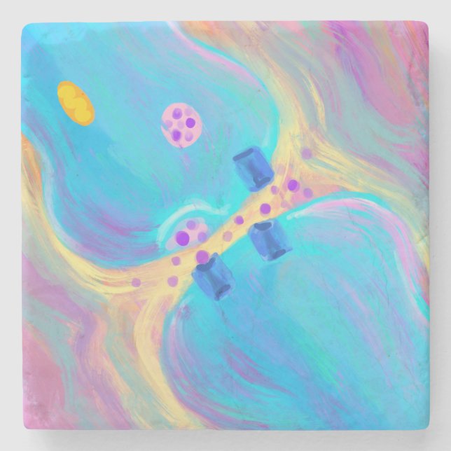 Pastell-Synapse Steinuntersetzer (Vorderseite)