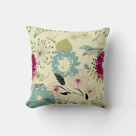 Pastell Tones Retro Blumendesign Kissen