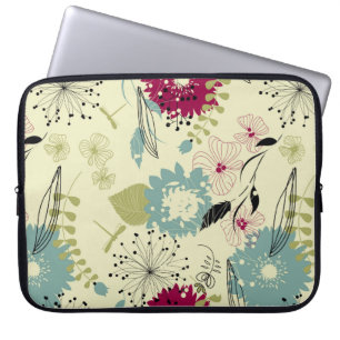 Pastell Tones Retro Blumendesign Laptopschutzhülle