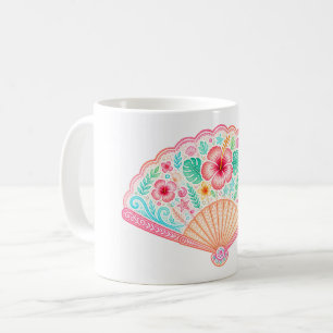 Pastell-Tropisches-Blumen-Fan-Kaffeetasse Kaffeetasse