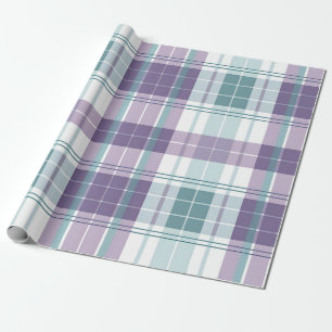 Pastell Türkis & Lila Karo  Geschenkpapier