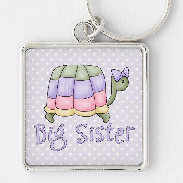 Pastell Turtle Big Sister Schlüsselanhänger (Vorne)