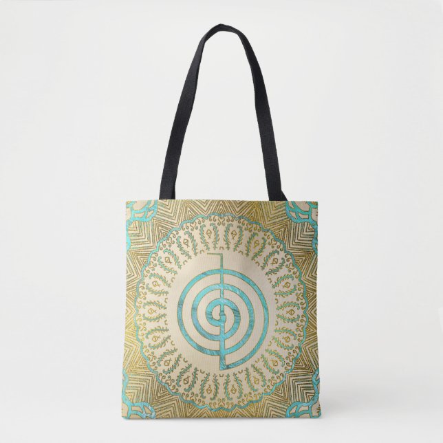 Pastell und GoldChoku Rei Symbol in der Mandala Tasche (Vorderseite)