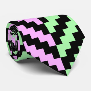 Pastell und schwarzes geometrisches Chevron Krawatte
