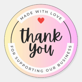 Pastell-Vielen-Dank-Geschäftsaufkleber Runder Aufkleber