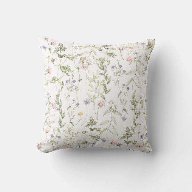 Pastell Vintage Blume Kissen (Vorderseite)
