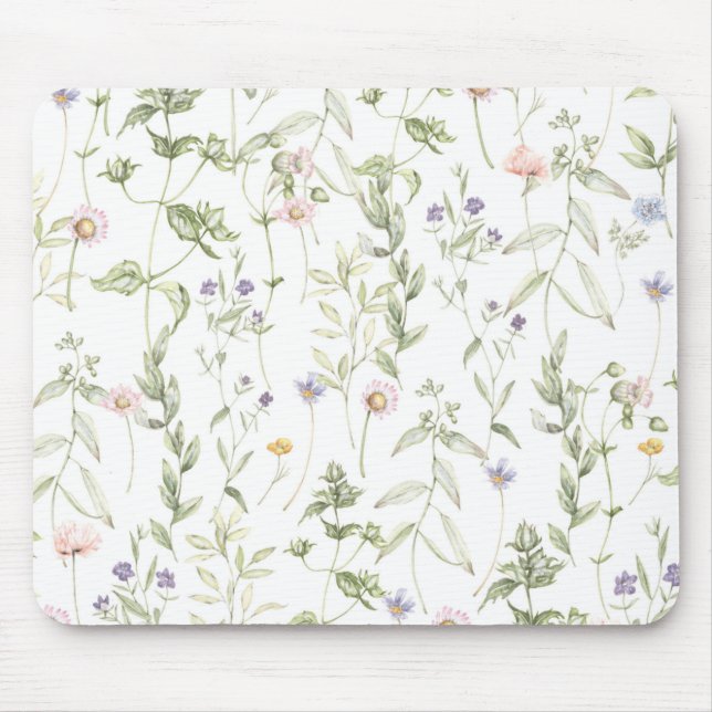 Pastell Vintage Blume Mousepad (Vorne)