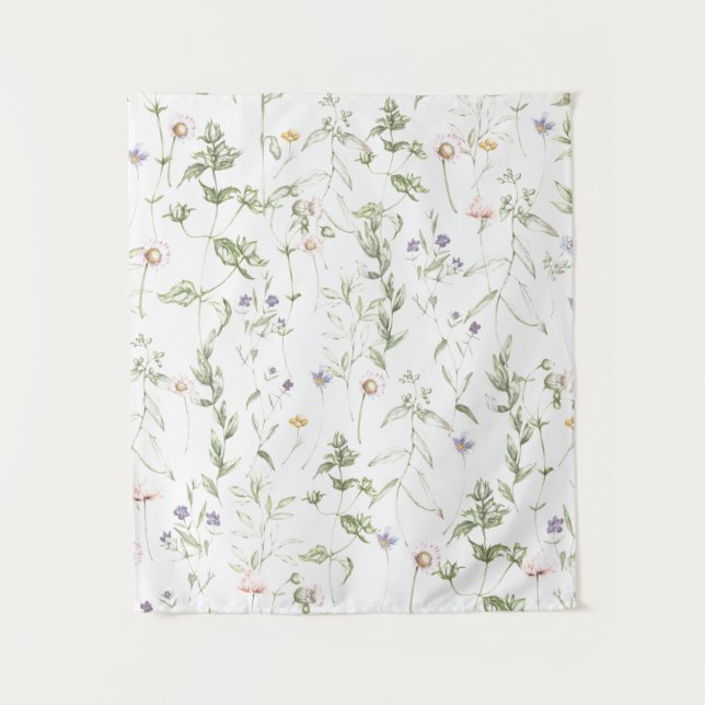 Pastell Vintage Blume Wandteppich (Vorderseite)