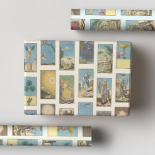 Pastell Vintage französische Tarot Card Geschenkpapier Set
