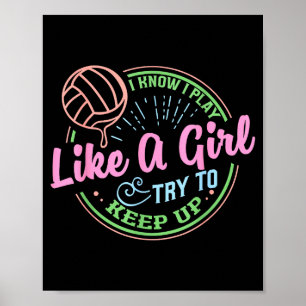 Pastell-Volleyball-Zitat-Design für selbstbewusste Poster