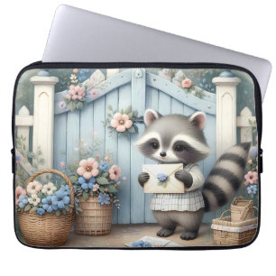 Pastell-Waschbär-Briefgarten Laptopschutzhülle