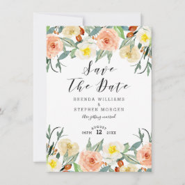 Pastell Wasserfarben Blume Wreath Border Save The Date