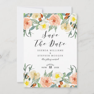 Pastell Wasserfarben Blume Wreath Border Save The Date