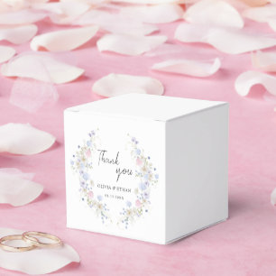 Pastell-Wasserfarben-Blumen-Hochzeitskranz Geschenkschachtel