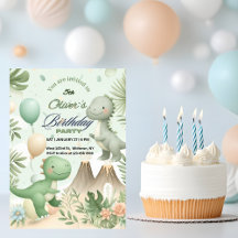 Pastell-Wasserfarben-Dino-Party-Geburtstag