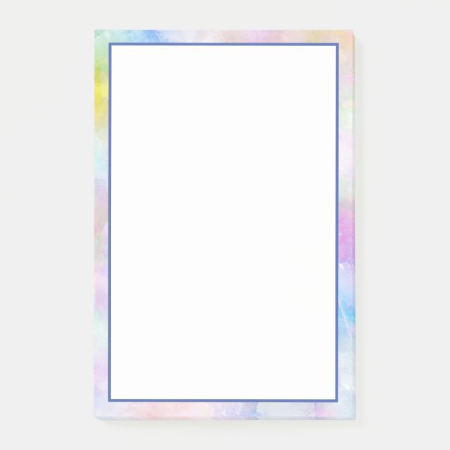 Pastell-Wasserfarbengrenze Post-it Klebezettel (Vorderseite)