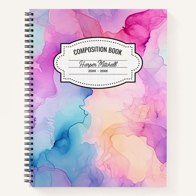 Pastell-Watercolor-Komprimierungs-Notebook Notizbuch (Vorderseite)