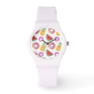 Pastell Watercolor Pool Float Muster Armbanduhr