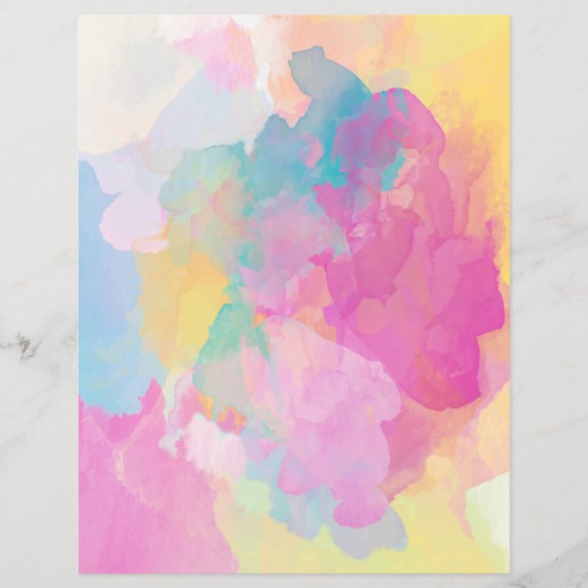 Pastell Watercolor Scrapbook Paper (Vorderseite)