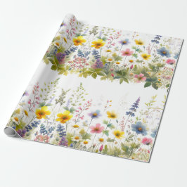 Pastell Watercolor Wildblume Floral Wrapping Paper Geschenkpapier