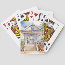 PASTELL-WATTFARBEN-SOMMER-STRANDHAUS SPIELKARTEN