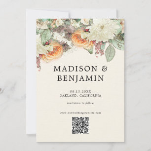 Pastell-Weiche Florale Eukalyptus-Rosen-Hochzeits- Save The Date