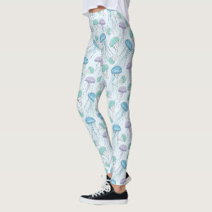 Pastell-weiches, mehrfarbig leuchtendes Quallenmus Leggings