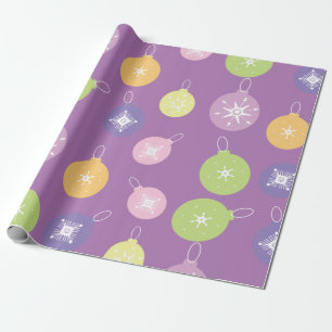 Pastell-Weihnachts-Schneeflocken-Ornamente Violett Geschenkpapier