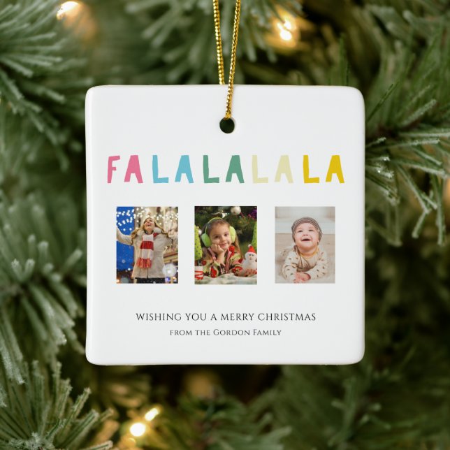 Pastell Weihnachtsangebot für La La 3 FotoCollage Keramikornament (Baum)