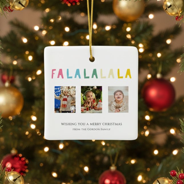 Pastell Weihnachtsangebot für La La 3 FotoCollage Keramikornament (Von Creator hochgeladen)