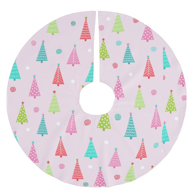 Pastell-Weihnachtsbaum-Unterlage Polyester Weihnachtsbaumdecke (Vorderseite)