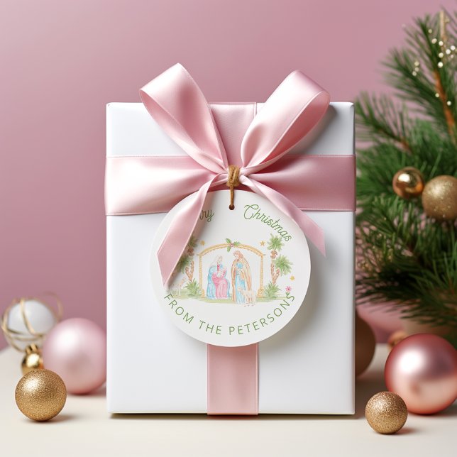 Pastell-Weihnachtsgeschichte Geschenkanhänger (Von Creator hochgeladen)