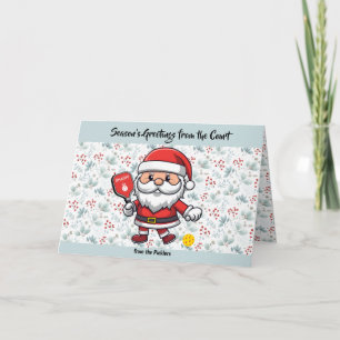 Pastell Weihnachtspickleball Santa Feiertagskarte