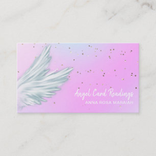 *~* Pastell Weißer Engel Wings Starry Pink Rainbo Visitenkarte