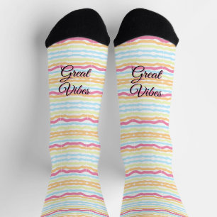 Pastell-Wellig-Streifen Socken