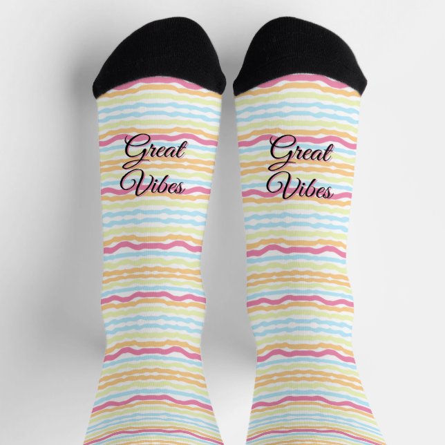 Pastell-Wellig-Streifen Socken (Oben)