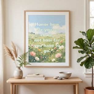 Pastell-Wiesen-Blumen-Inspirationszitat Poster