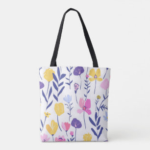 Pastell Wildblume Tote Bag Elegant Floral Tasche