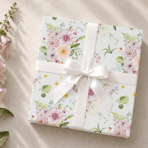 Pastell-Wildblumen-Botanik-Verpackungspapier Geschenkpapier