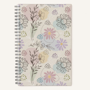 Pastell-Wildblumen-Collage – Chic Floral Geometris Notizbuch