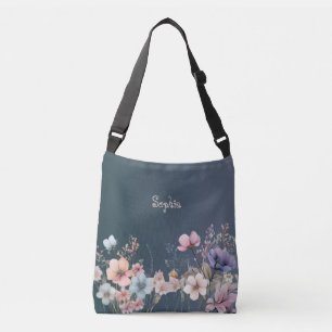 Pastell-Wildblumen Frühling Personalisieren Farbve Tragetaschen Mit Langen Trägern