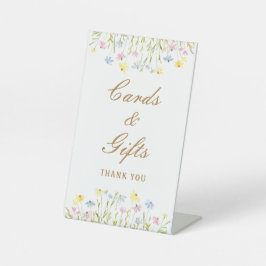 Pastell Wildblumen Karten und Geschenke Sockelschild