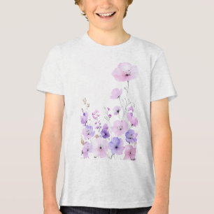 Pastell-Wildblumengarten - Sanfte blumige Blüte Tri-Blend Shirt